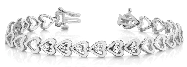 14K White Gold 1/4 ct tw Fashion Diamond Bracelet