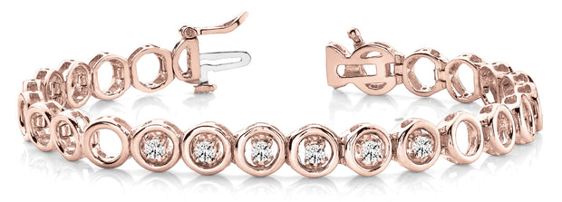 18K Rose Gold 1/4 ct tw Fashion Diamond Bracelet