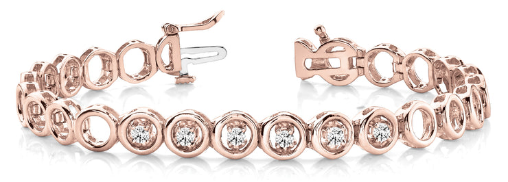 14K Rose Gold 1/4 ct tw Fashion Diamond Bracelet