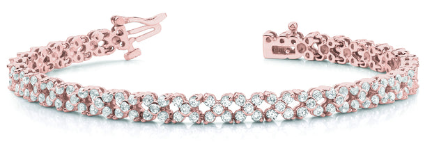 18K Rose Gold 4 1/4 ct tw Fashion Diamond Bracelet