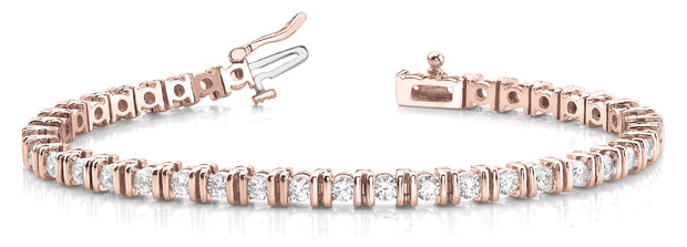 14K Rose Gold 3 1/5 ct tw Fashion Diamond Bracelet