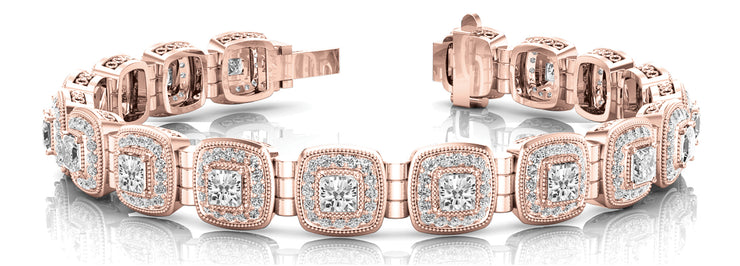 14K Rose Gold 4 1/5 ct tw Fashion Diamond Bracelet