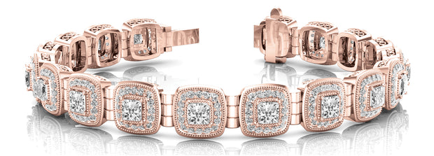 18K Rose Gold 4 1/5 ct tw Fashion Diamond Bracelet