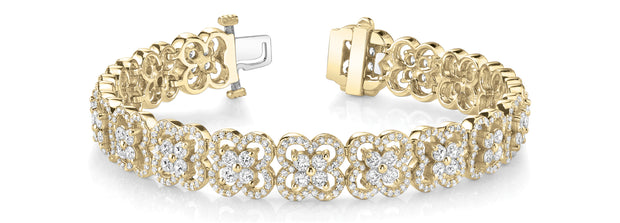 18K Yellow Gold 5 ct tw Fashion Diamond Bracelet