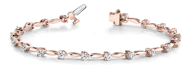 18K Rose Gold 1 ct tw Fashion Diamond Bracelet
