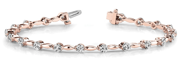 14K Rose Gold 1 ct tw Fashion Diamond Bracelet