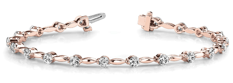14K Rose Gold 1 ct tw Fashion Diamond Bracelet
