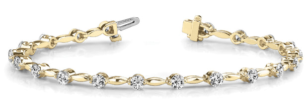 18K Yellow Gold 1 ct tw Fashion Diamond Bracelet