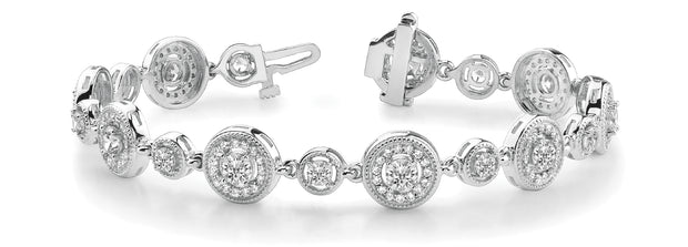 18K White Gold Vintage Diamond Bracelet