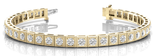 14K Yellow Gold 7/8 ct tw Vintage Diamond Bracelet
