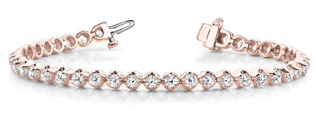 14K Rose Gold 1 1/8 ct tw Fashion Diamond Bracelet