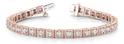 18K Rose Gold 1 5/8 ct tw Vintage Diamond Bracelet