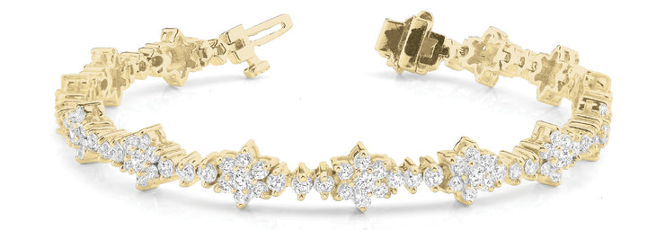 14K Yellow Gold 5 1/5 ct tw Fashion Diamond Bracelet