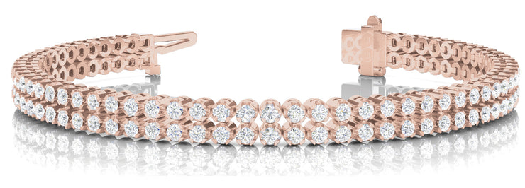 14K Rose Gold 3 7/8 ct tw Fashion Diamond Bracelet