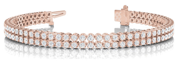 18K Rose Gold 3 7/8 ct tw Fashion Diamond Bracelet
