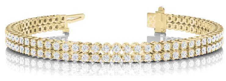 14K Yellow Gold 3 7/8 ct tw Fashion Diamond Bracelet