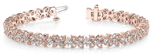 14K Rose Gold 3 1/4 ct tw Fashion Diamond Bracelet