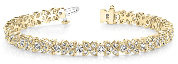 18K Yellow Gold 3 1/4 ct tw Fashion Diamond Bracelet