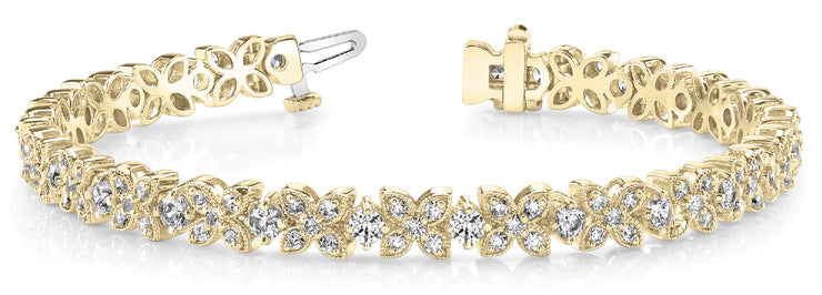 14K Yellow Gold 3 1/4 ct tw Fashion Diamond Bracelet