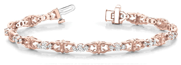 14K Rose Gold 1 1/5 ct tw Fashion Diamond Bracelet