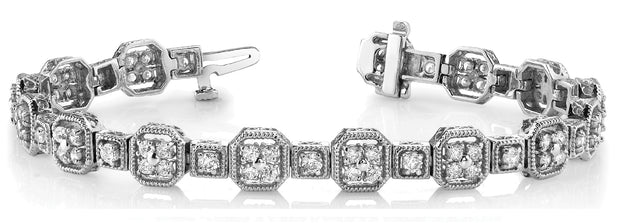Platinum 2 ct tw Vintage Diamond Bracelet