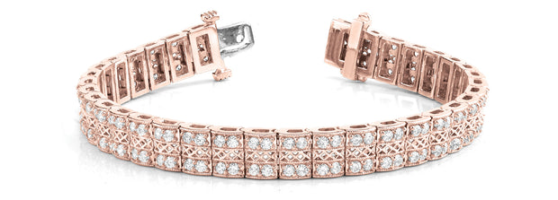 14K Rose Gold 2 1/4 ct tw Fashion Diamond Bracelet