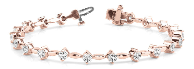 14K Rose Gold 1 ct tw Fashion Diamond Bracelet