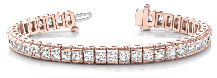 14K Rose Gold 8 1/6 ct tw Fashion Diamond Bracelet