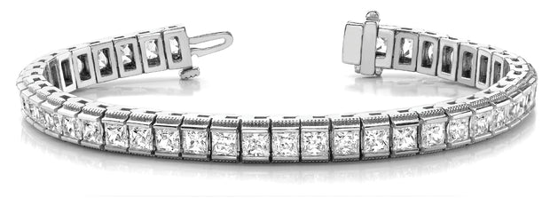 14K White Gold 8 1/6 ct tw Fashion Diamond Bracelet