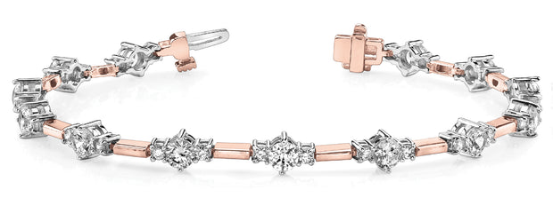18K Rose Gold 1 1/2 ct tw Fashion Diamond Bracelet