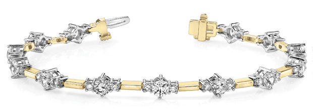 14K Yellow Gold 1 1/2 ct tw Fashion Diamond Bracelet