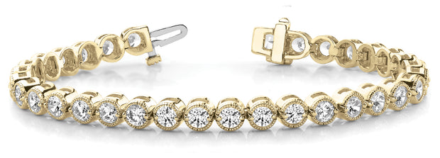 18K Yellow Gold 1 ct tw Vintage Diamond Bracelet