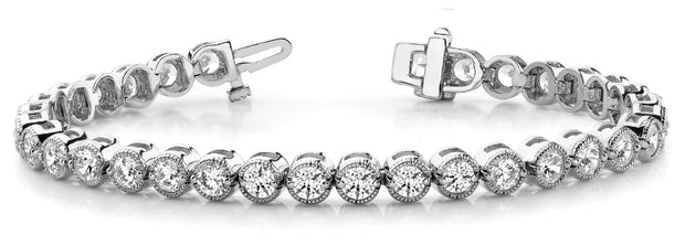 18K White Gold 1 ct tw Vintage Diamond Bracelet