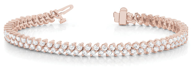 18K Rose Gold 4 ct tw Fashion Diamond Bracelet
