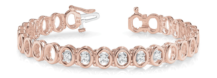 14K Rose Gold 3/8 ct tw Fashion Diamond Bracelet
