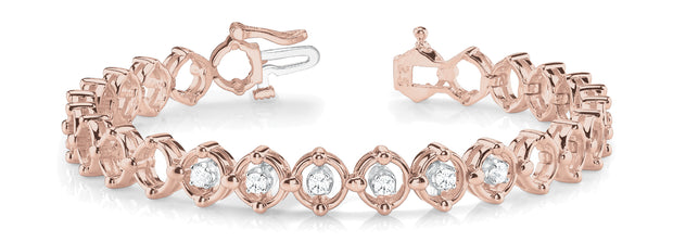 18K Rose Gold 1/4 ct tw Fashion Diamond Bracelet
