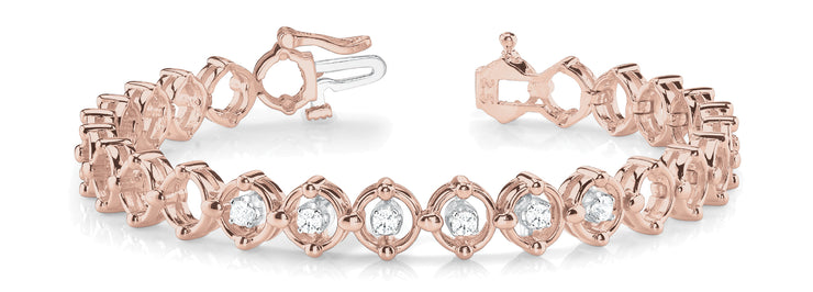14K Rose Gold 1/4 ct tw Fashion Diamond Bracelet