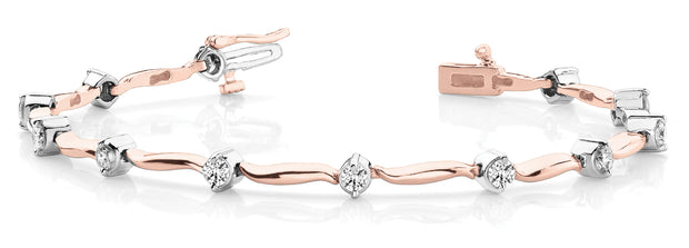 18K Rose Gold 1 ct tw Fashion Diamond Bracelet