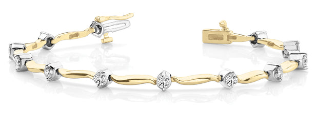 14K Yellow Gold 1 ct tw Fashion Diamond Bracelet