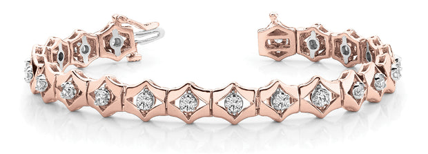 18K Rose Gold 1 ct tw Fashion Diamond Bracelet