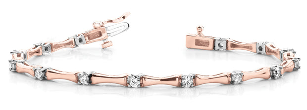 18K Rose Gold 1 ct tw Fashion Diamond Bracelet