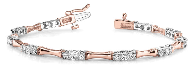 18K Rose Gold 1 1/2 ct tw Fashion Diamond Bracelet
