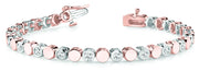 18K Rose Gold 1 ct tw Fashion Diamond Bracelet