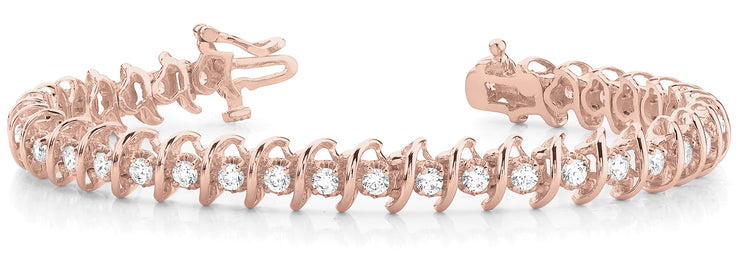 14K Rose Gold 1/4 ct tw Fashion Diamond Bracelet