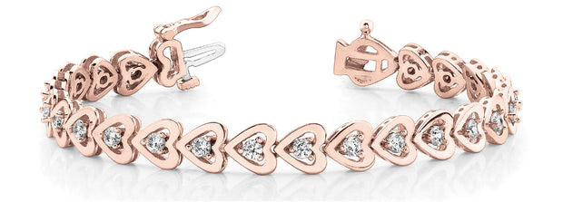 18K Rose Gold 1 ct tw Fashion Diamond Bracelet