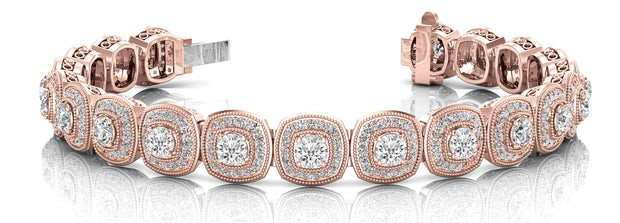 14K Rose Gold 3 1/4 ct tw Fashion Diamond Bracelet