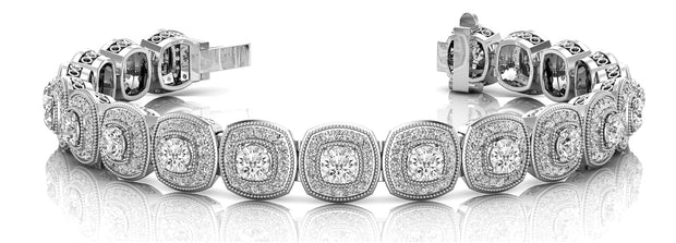 14K White Gold 3 1/4 ct tw Fashion Diamond Bracelet