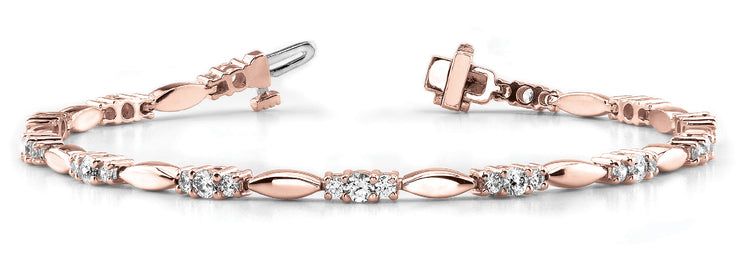 14K Rose Gold 1 ct tw Fashion Diamond Bracelet
