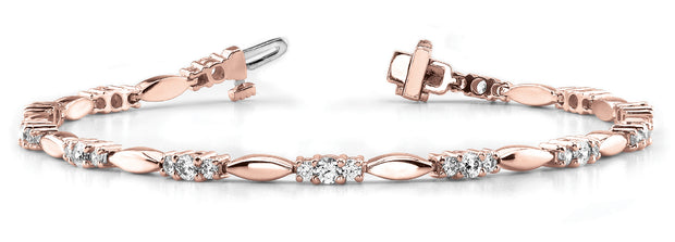 18K Rose Gold 1 ct tw Fashion Diamond Bracelet