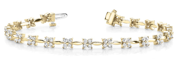 18K Yellow Gold 2 1/5 ct tw Fashion Diamond Bracelet